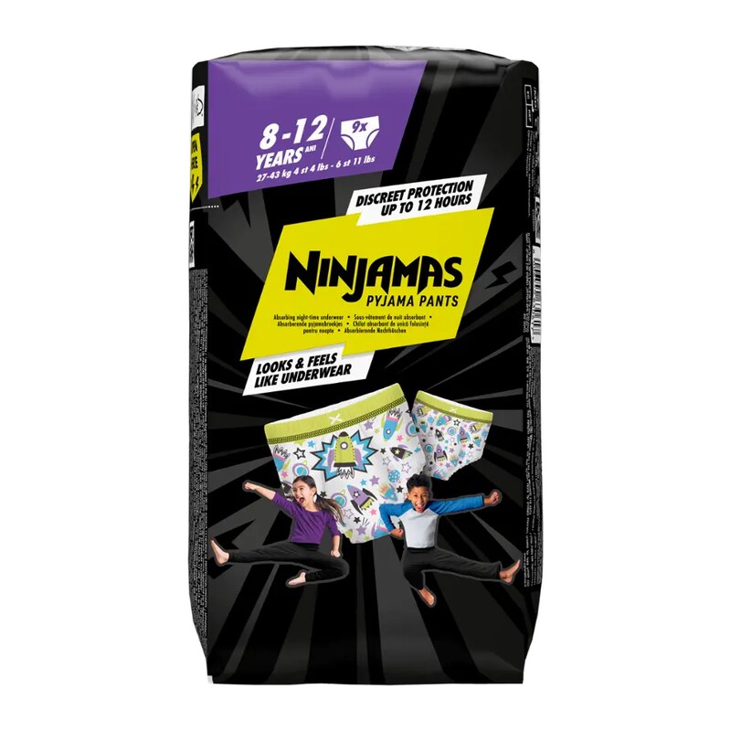Ninjamas Plenkové kalhotky Kosmické lodě, 27–43 kg, 8–12 let 9