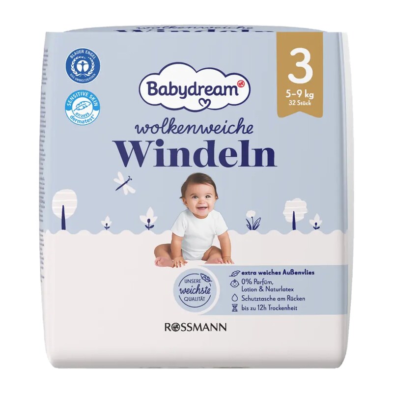 Babydream Pleny Premium Extra Soft, 5–9 kg, vel. 3 32 ks 32 ks