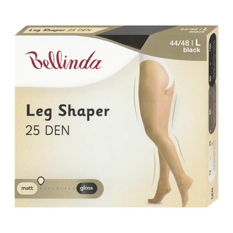 Bellinda Punčochové kalhoty Leg Shaper černé 25 DEN vel. L 44/48