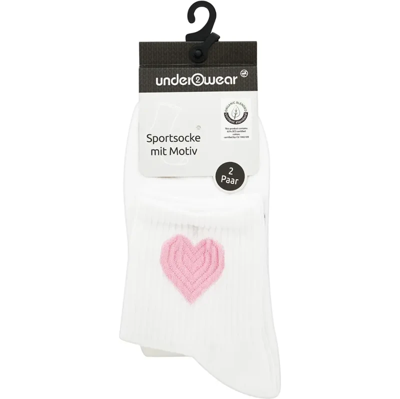 under2wear Sportovní ponožky Srdce 2pack vel. 39/42 2 ks