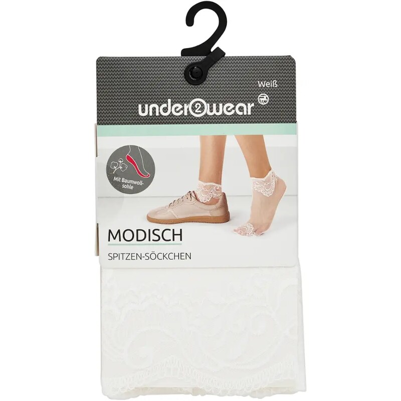 under2wear Krajkové ponožky Bílé vel. 35/38