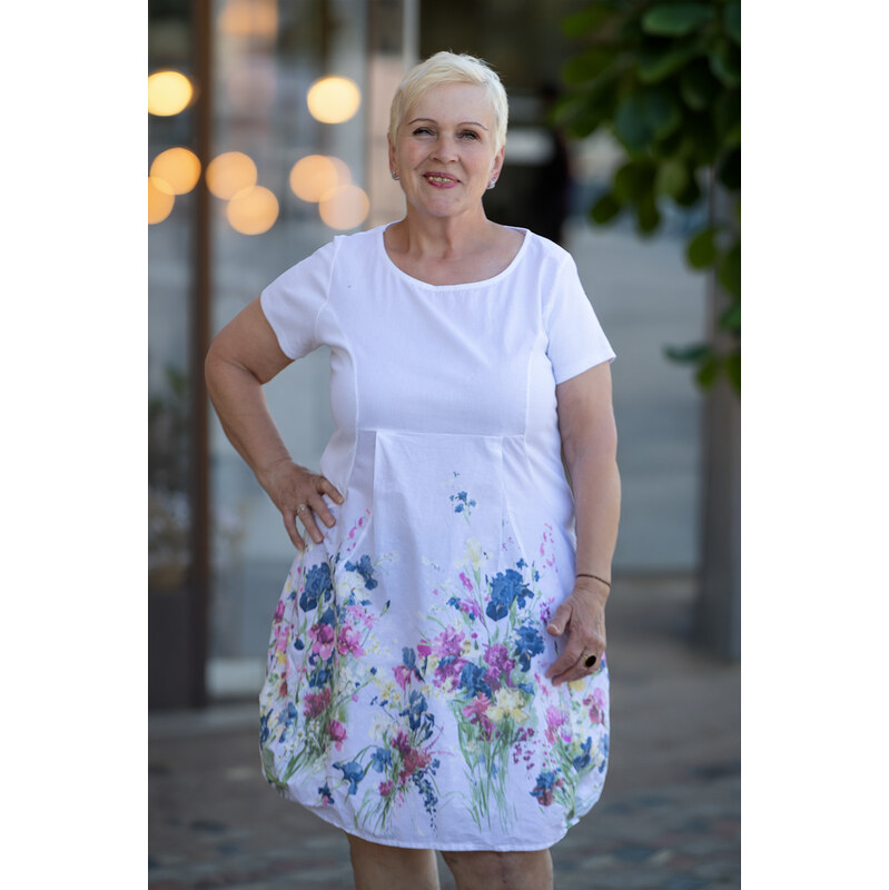 Italy fashion Balónové šaty MARION Barva: Bílá, Velikost: UNI: L