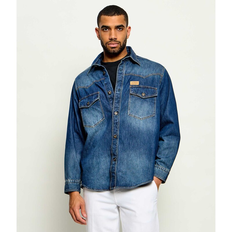 Hugo Blue Džínová košile Ebant | Oversize fit