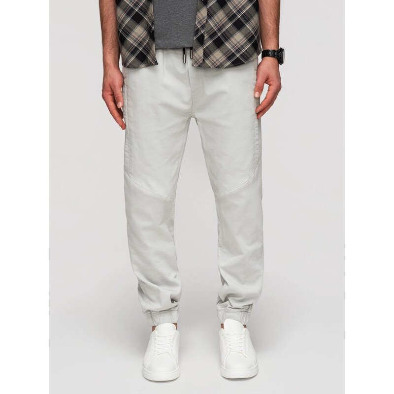 Ombre Clothing Módní šedé pánské kalhoty jogger V3 P1521