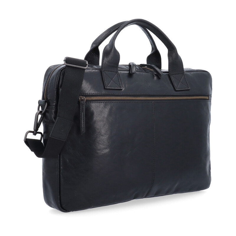 Kožená taška crossbody Poyem černá 2223 Poyem C