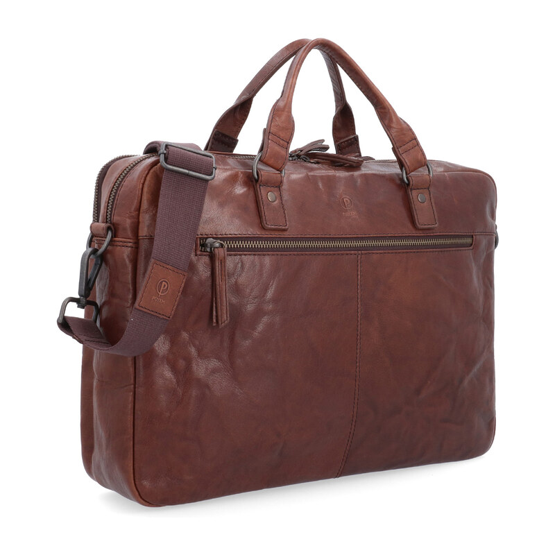 Kožená taška crossbody Poyem hnědá 2222 Poyem H