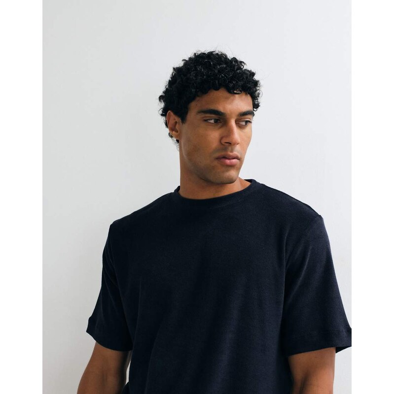 ARKET co-ord soft towelling t-shirt in dark blue