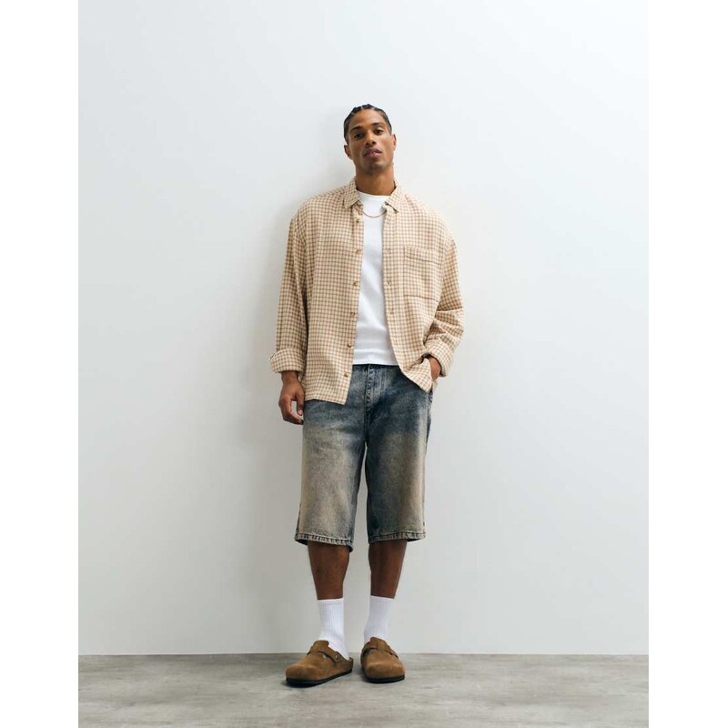 Prohibited offshore jorts in dark blue wash
