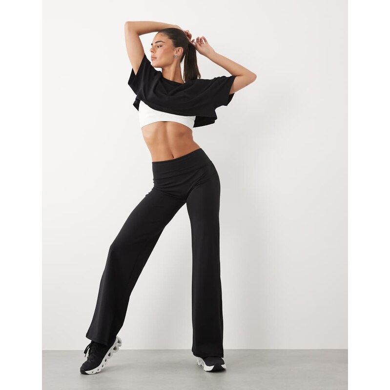 4505 soft touch low rise wide leg dance pant in black