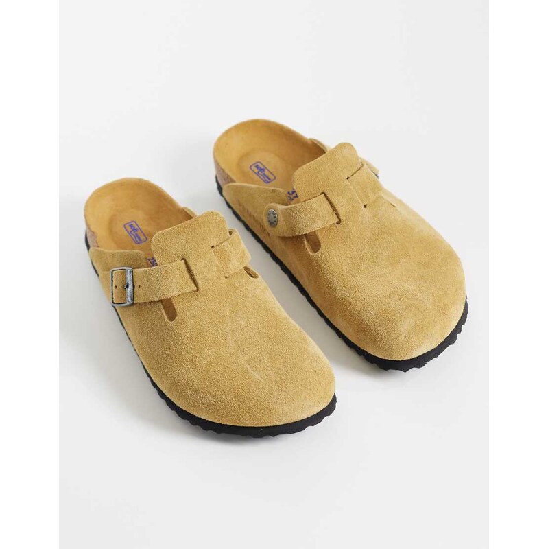 Birkenstock Boston suede clog in cork brown-Yellow