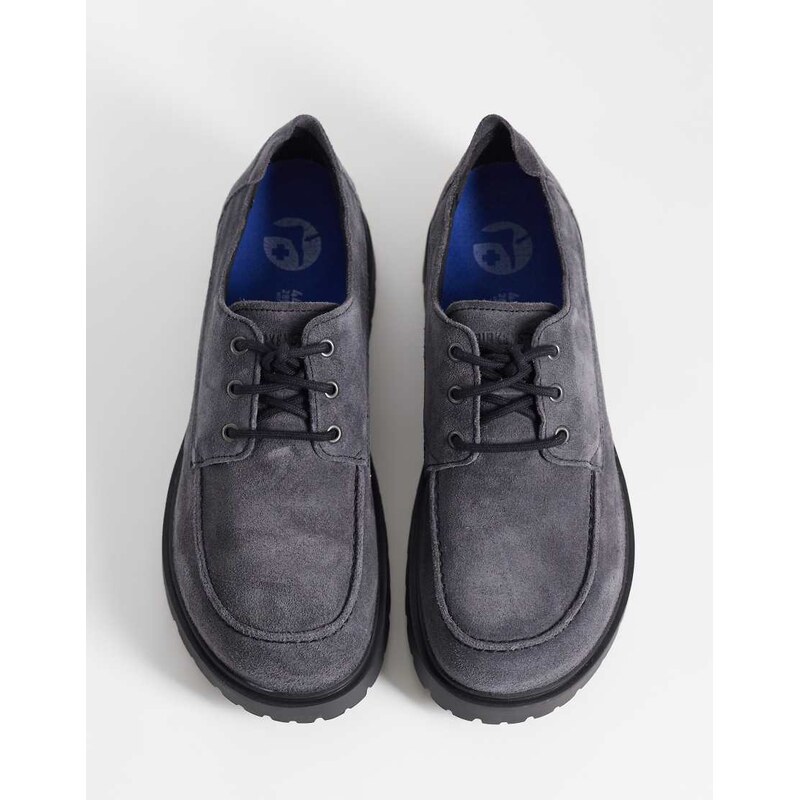 Birkenstock Highwood Moc Toe suede shoes in charcoal grey