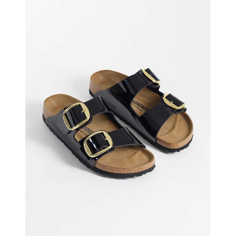 Birkenstock Arizona Big Buckle patent leather sandals in black