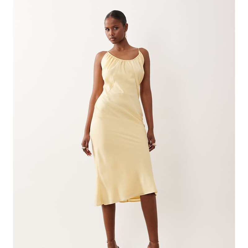 ASOS Petite ASOS DESIGN Petite scoop neck bias cut midaxi dress