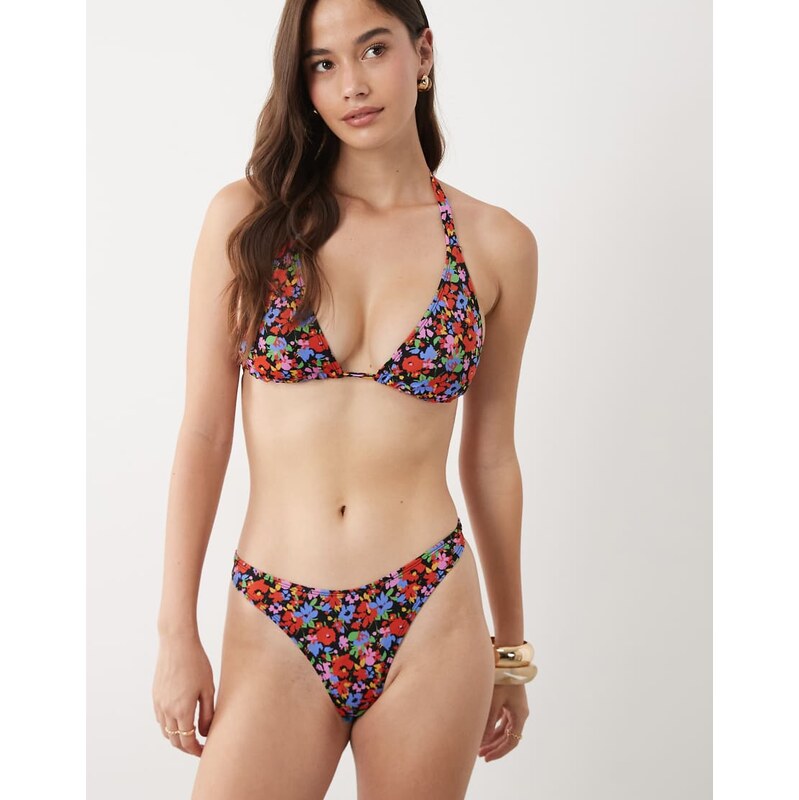ASOS DESIGN Fuller Bust Jasmine triangle bikini top in floral