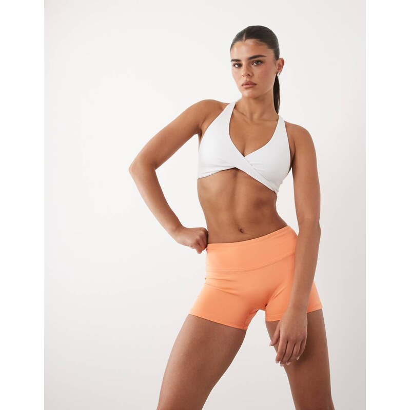 4505 active 3 inch booty shorts in apricot-Orange