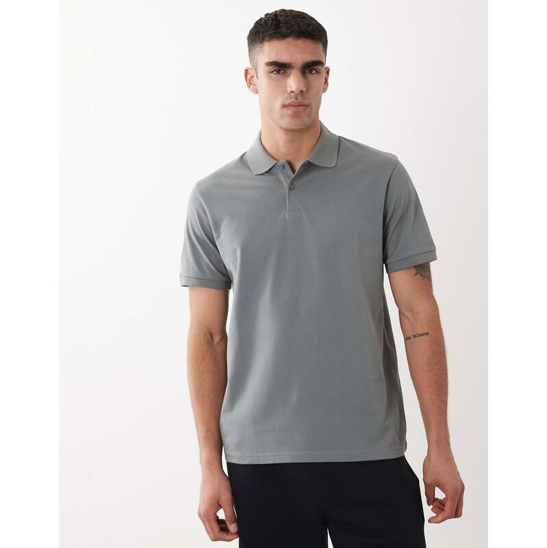 ASOS DESIGN Essentials regular fit polo in mid green pique