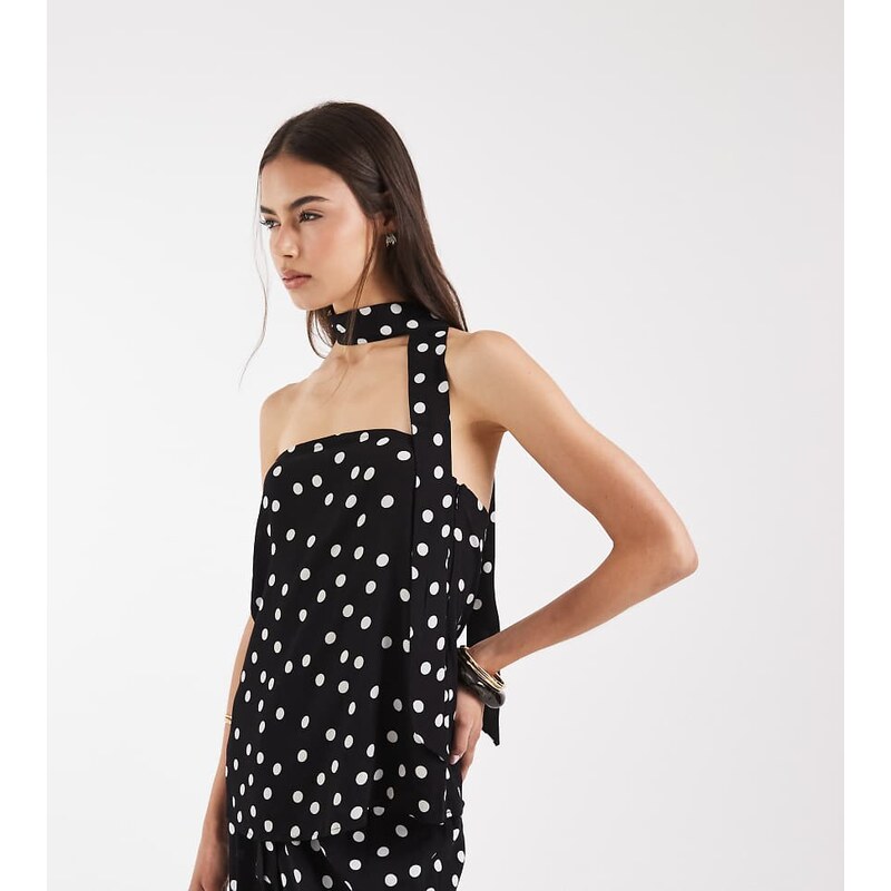 Vero Moda Tall woven bandeau top with scarf detail co-ord in