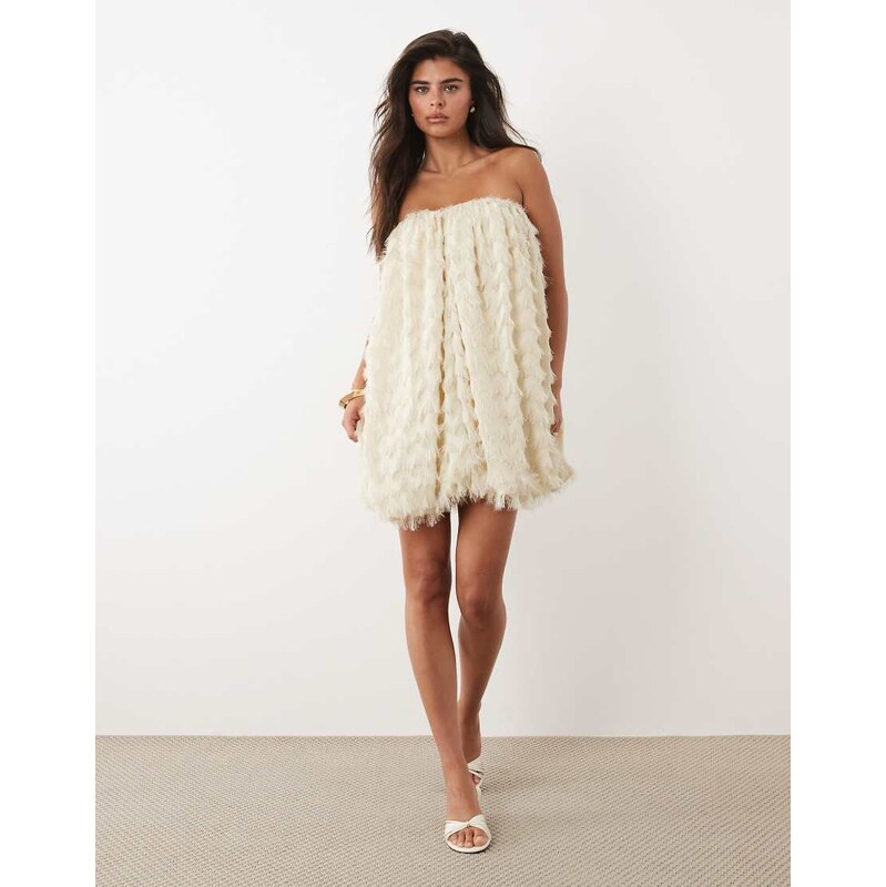 ASOS DESIGN wave textured bubble sweetheart neck mini dress in