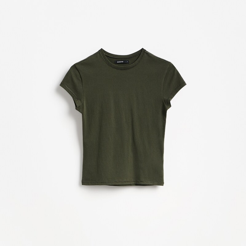 Reserved - Tričko slim fit - světle olivová