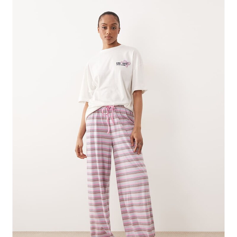 ASOS Tall ASOS DESIGN Tall mix & match cotton pyjama trouser in