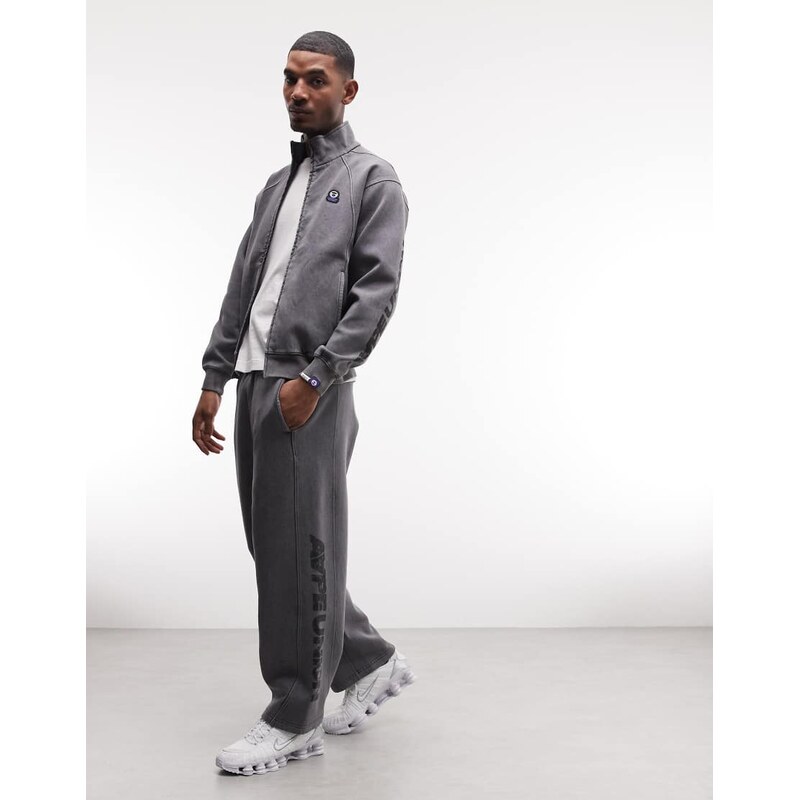 Aape by A Bathing Ape wide leg jogger co-ord in washed black