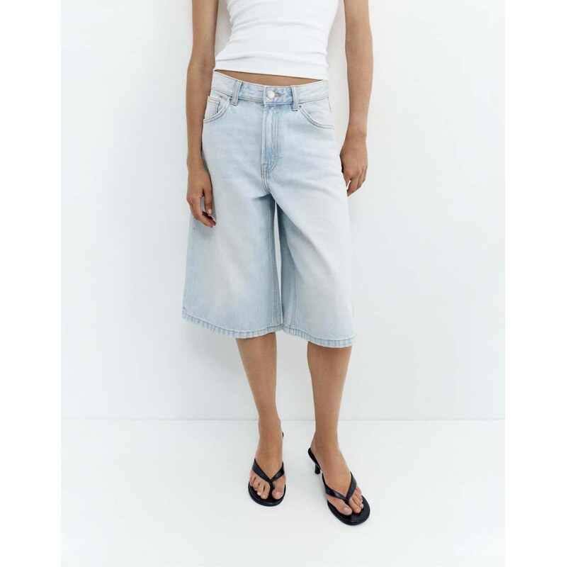 Pull&Bear Low-rise jorts in faded blue