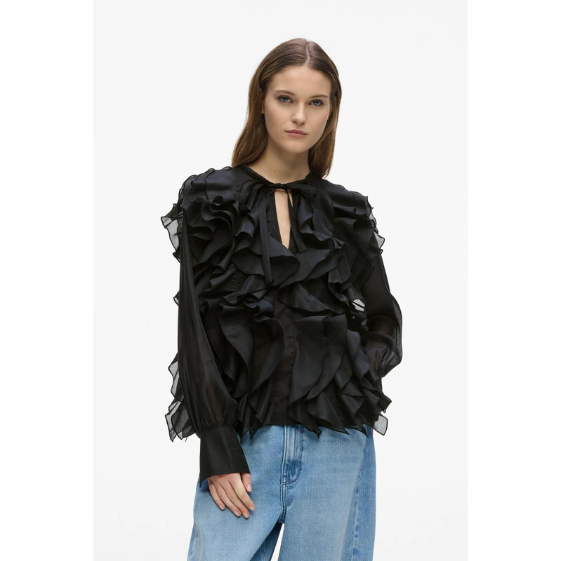 HALENKA KARL LAGERFELD RUFFLE BLOUSE