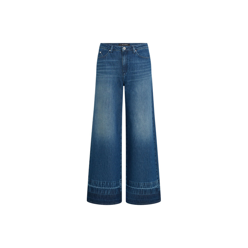 DŽÍNY KARL LAGERFELD HEM DETAIL WIDE DENIM PANTS