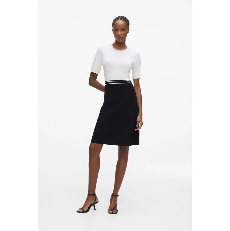 ŠATY KARL LAGERFELD LOGO KNIT DRESS