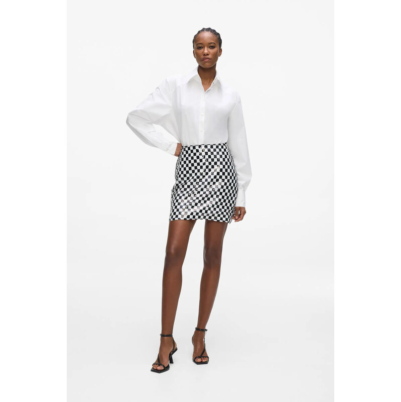 SUKNĚ KARL LAGERFELD CHECKERBOARD SEQUIN SKIRT