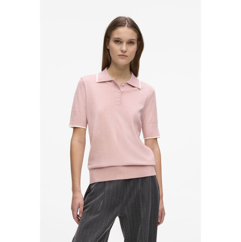 SVETR KARL LAGERFELD ESSENTIAL MERINO WOOL POLO