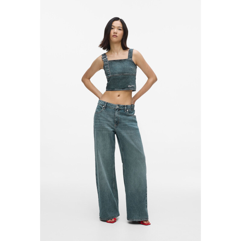 DŽÍNY KARL LAGERFELD JEANS KLJ LR WIDE LEG BUCKLE DENIM