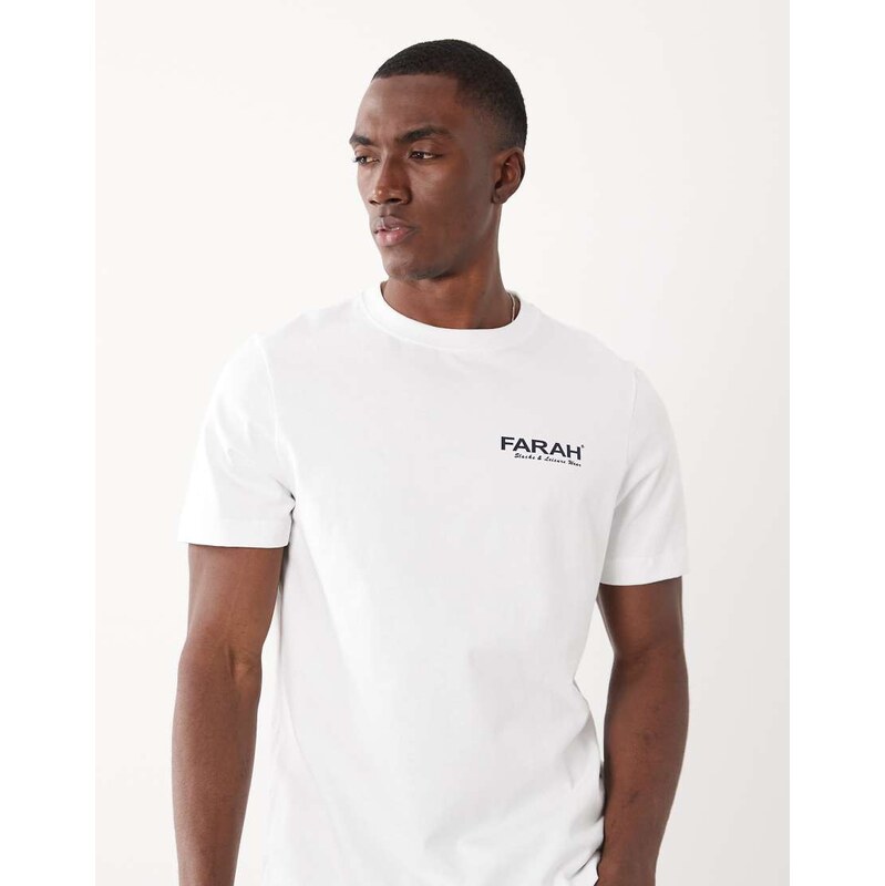 Farah Clissold graphic logo t-shirt in white