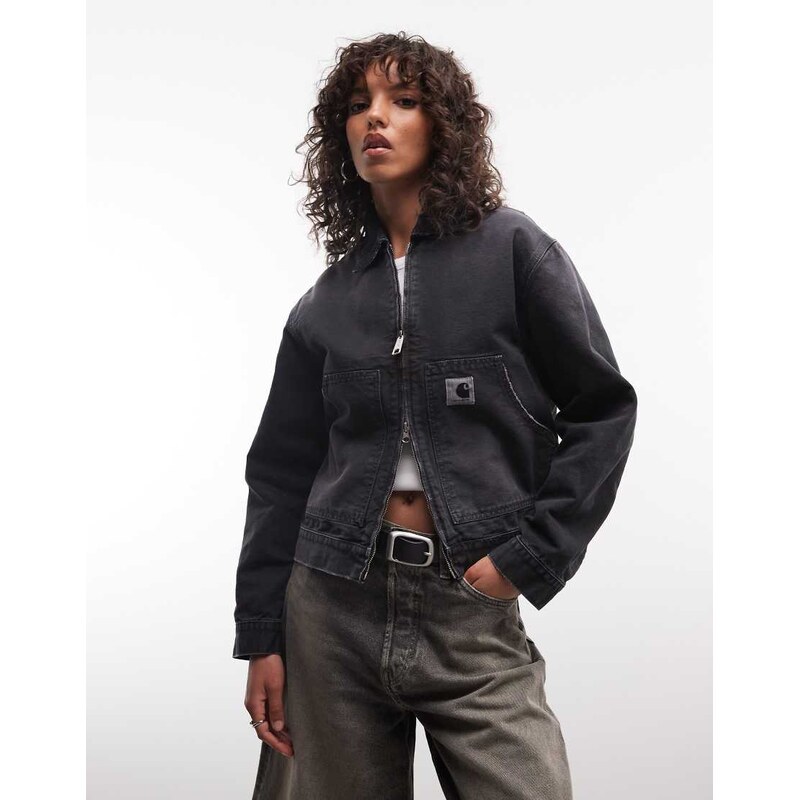 Carhartt WIP OG arcan double zip jacket in washed black