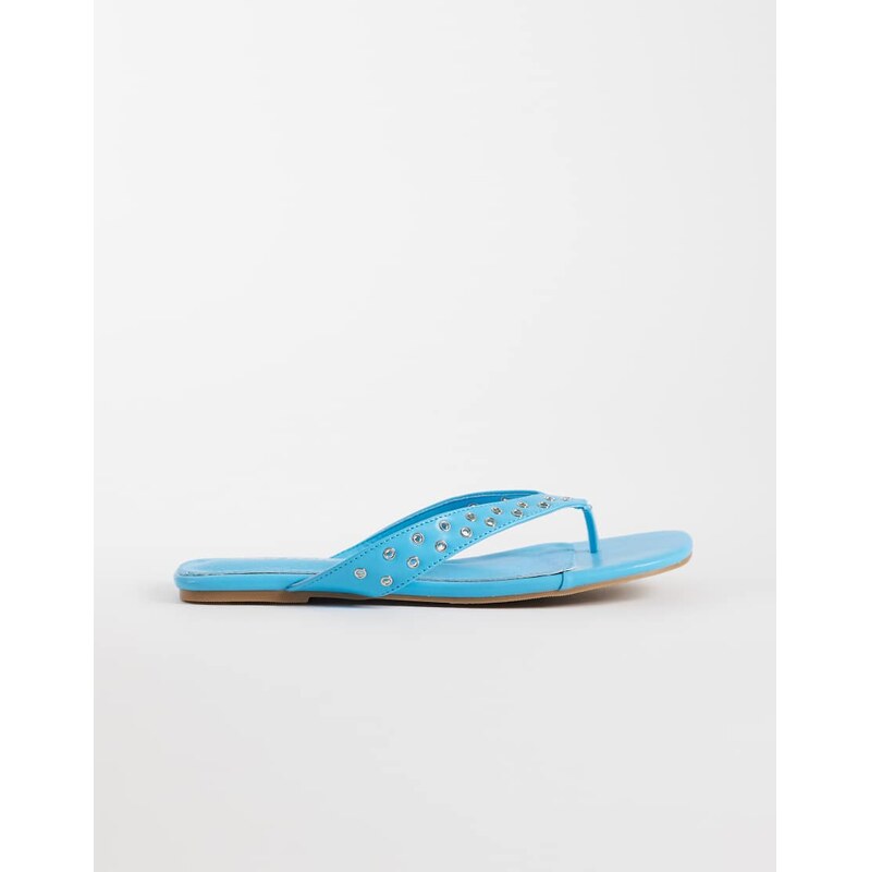 Public Desire studded flip flops in blue
