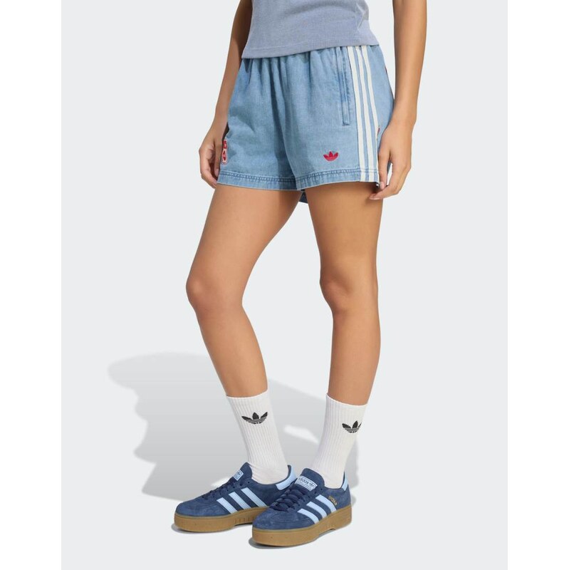 adidas Originals Denim shorts in light blue