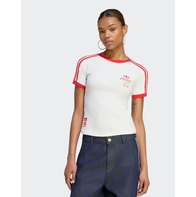 adidas Originals 3-stripes tee in core white