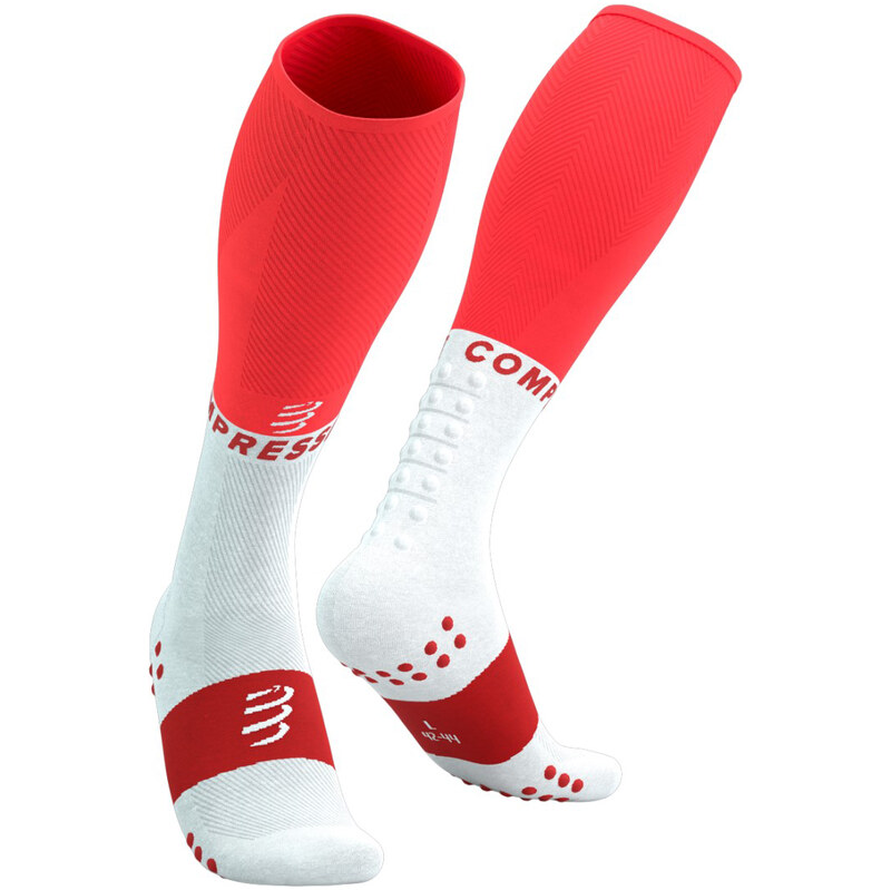 Kompresní podkolenky Compressport Full Socks Oxygen - Fluo Red