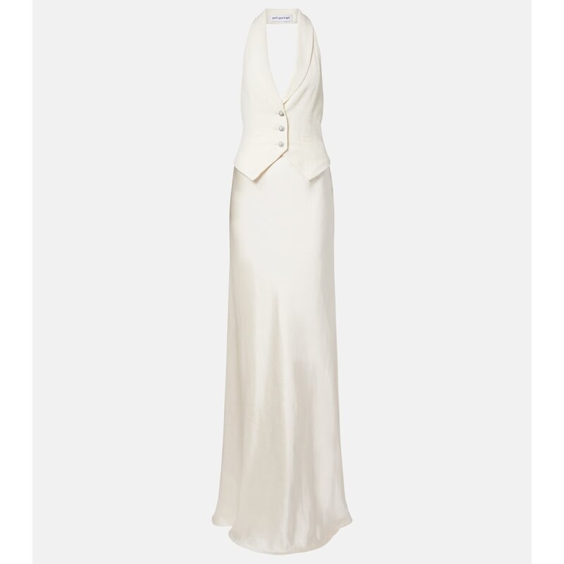 Self-Portrait Satin maxi dress