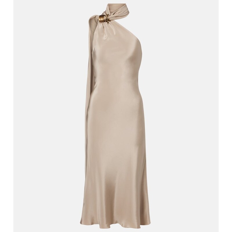 Max Mara Elegante one-shoulder silk crÃªpe midi dress