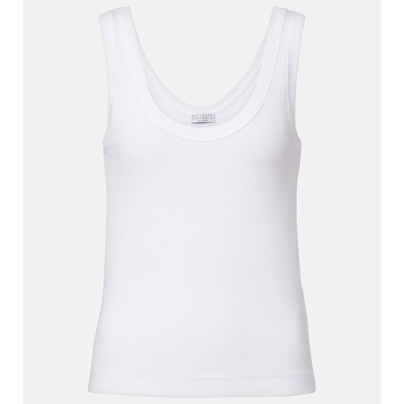 Brunello Cucinelli Monili cotton-blend tank top