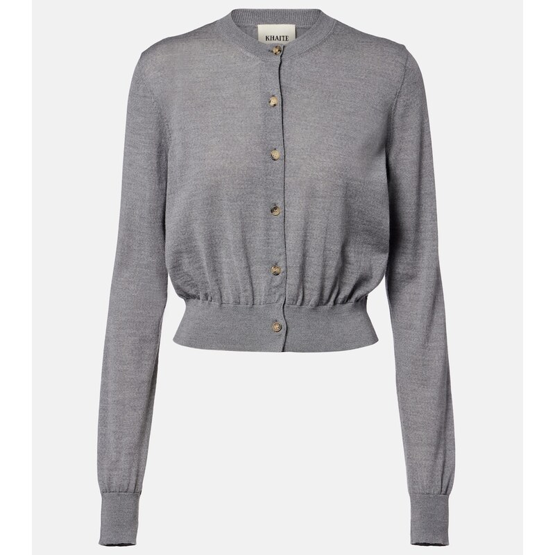Khaite Tansy cropped wool and cashmere cardigan