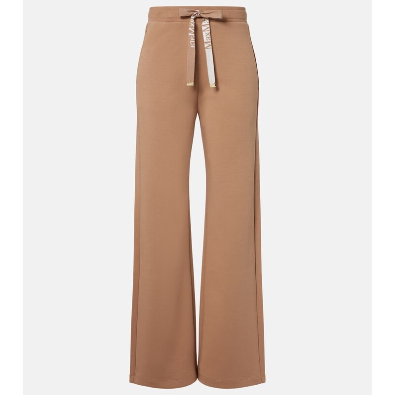 S Max Mara Cotton-blend jersey wide-leg sweatpants