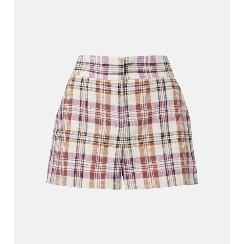 Veronica Beard Allen cotton-blend plaid shorts