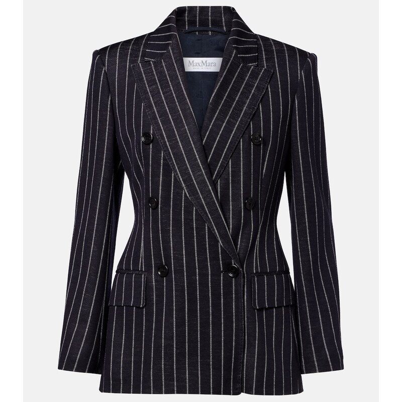 Max Mara Pinstripe double-breasted jersey blazer