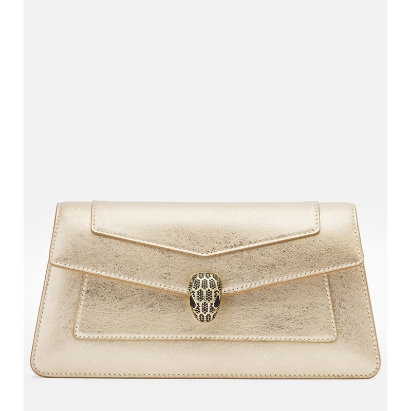 Bvlgari Serpenti Forever metallic leather clutch