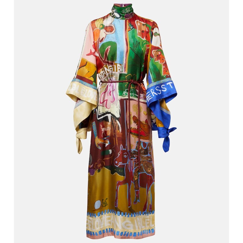 Alemais AlÃmais x MLAK Tangible Love printed silk midi dress