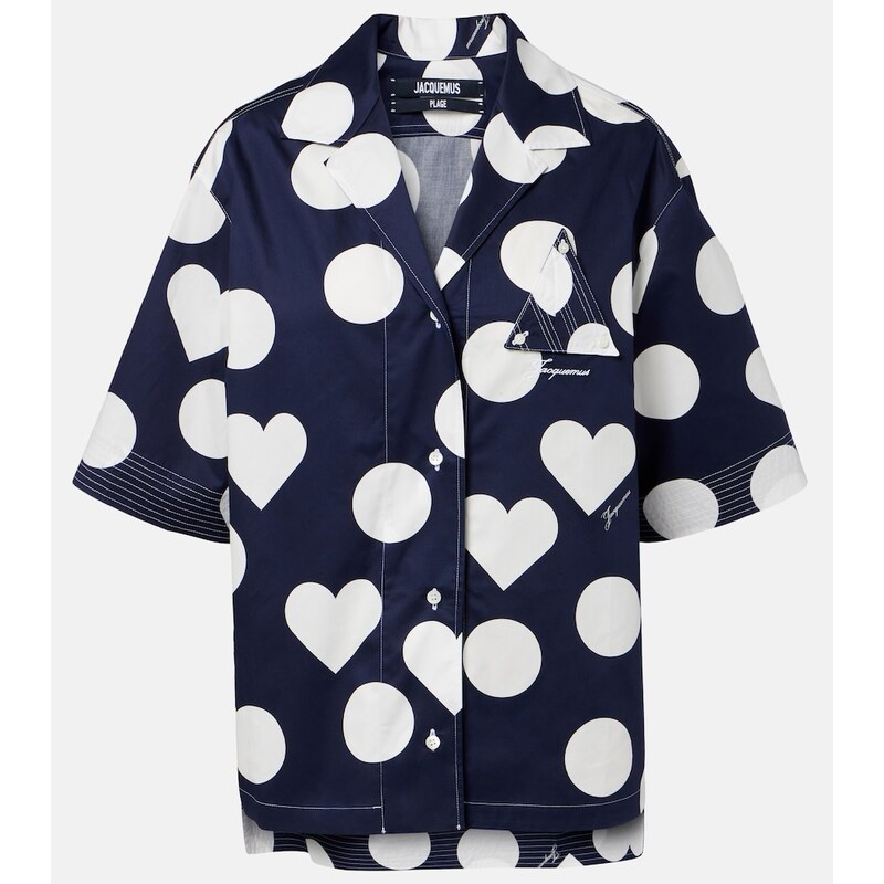 Jacquemus Marin polka-dot cotton poplin shirt
