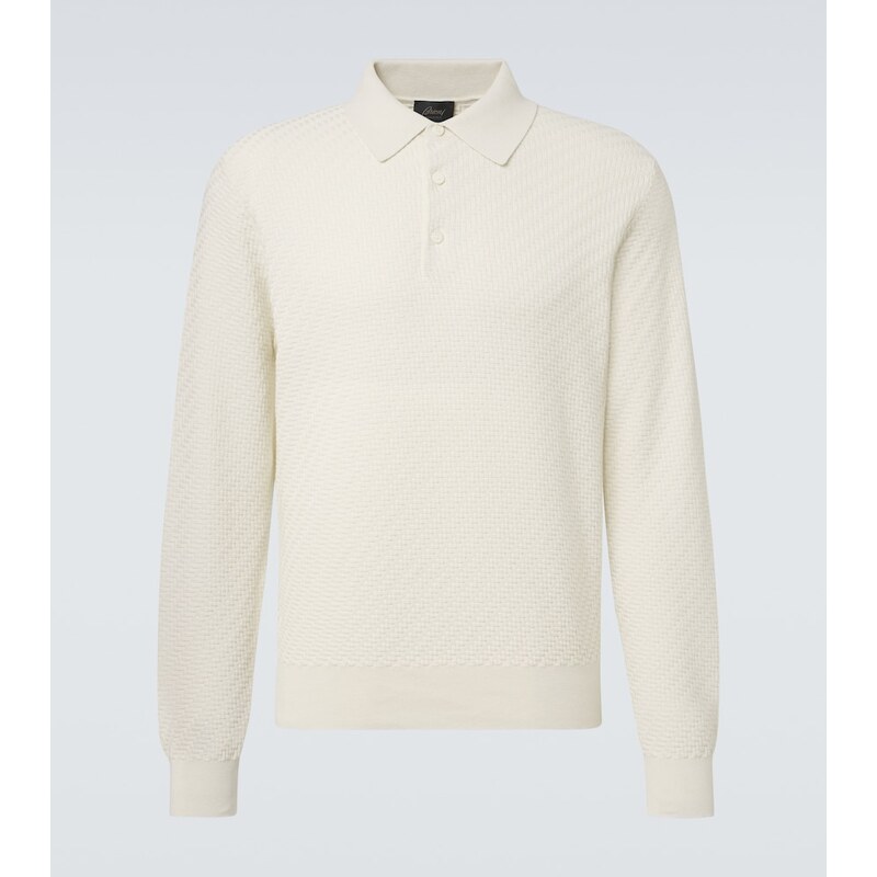 Brioni Cotton, silk, and cashmere polo sweater