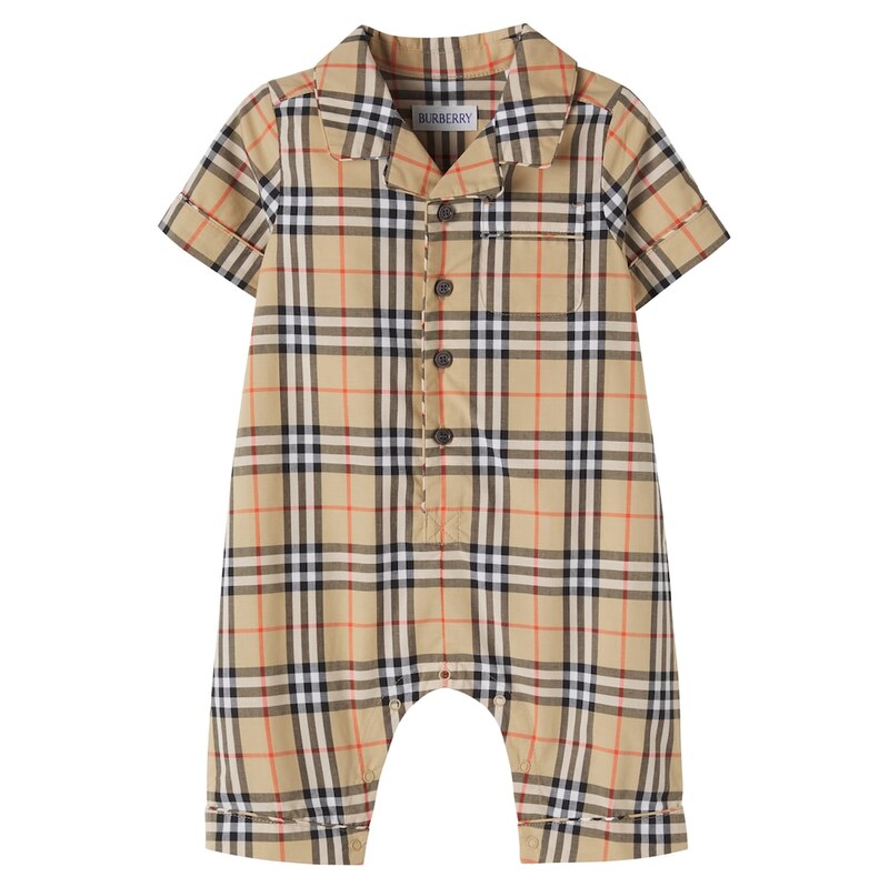 Burberry Kids Baby Burberry Check cotton onesie
